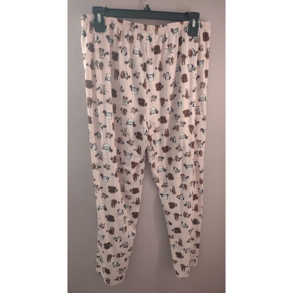 Ellen DeGeneres Pajama Set L Pink/Gray Dogs Notch Collar Dog Love Soft &Cozy - Picture 10 of 14